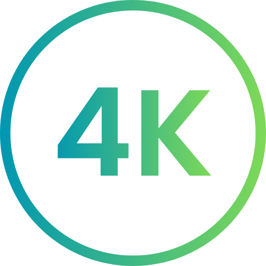 Icône 4K indiquant la résolution Ultra HD de la caméra de chasse 4G