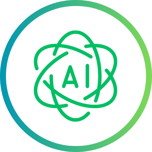 Icône IA symbolisant la détection de mouvement intelligente de la caméra de chasse 4G