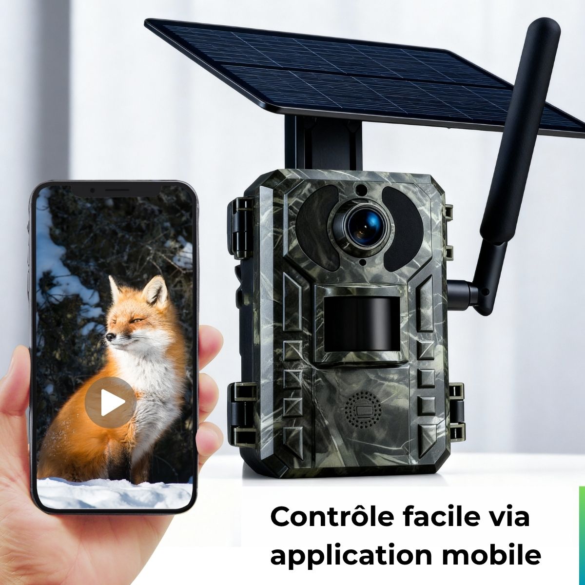 Caméra De Chasse 4G + Panneau solaire + Application Mobile