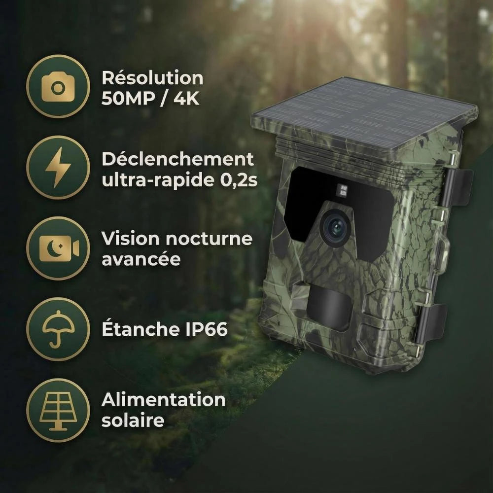 Caméra de chasse Solaire avec écran - SecurChasse®