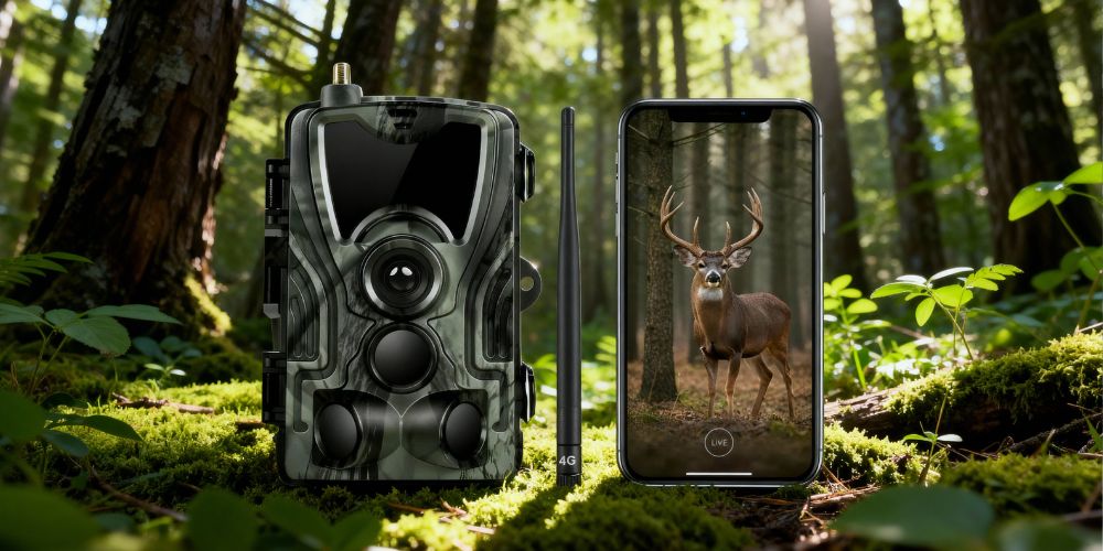 Smartphone recevant une alerte en temps réel depuis une caméra de chasse 4G