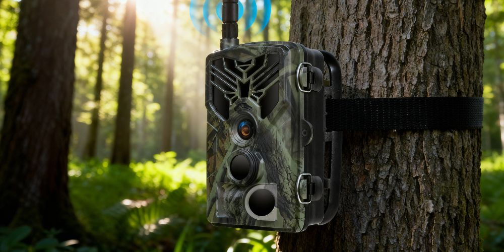 Smartphone recevant une alerte en temps réel depuis une caméra de chasse 4G