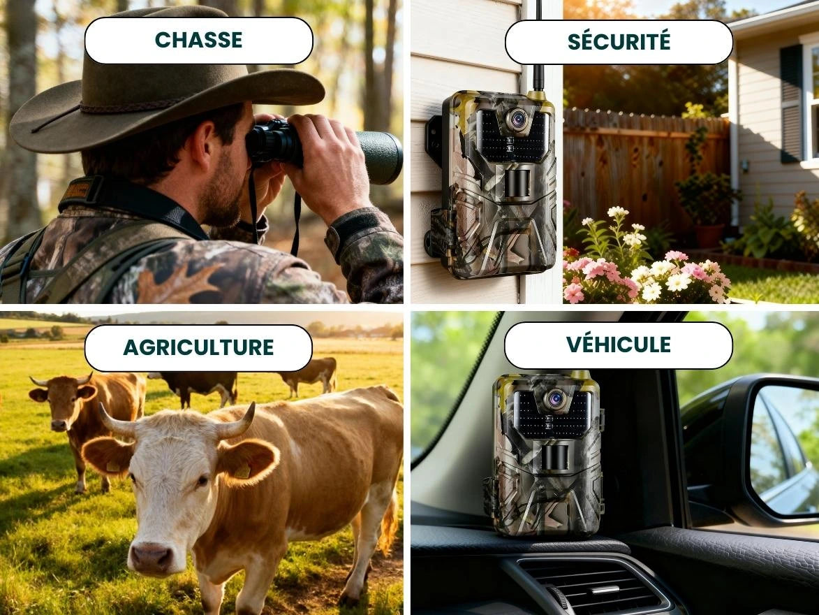 Caméra de chasse 4G utilisée pour la chasse, la sécurité du terrain et l’observation des animaux sauvages