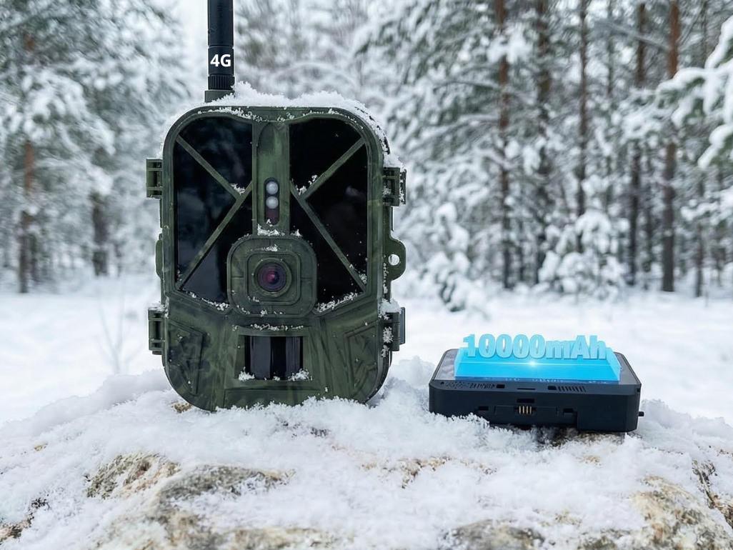 Caméra de chasse 4G avec panneau solaire et batteries lithium haute capacité pour une autonomie longue durée